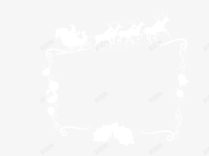 圣诞边框矢量图ai免抠素材_新图网 https://ixintu.com 圣诞节框子 白色 矢量图 贺卡 雪花