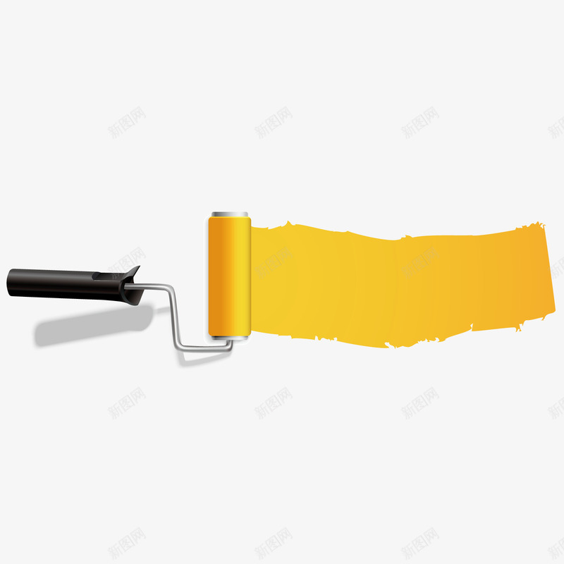 滚筒png免抠素材_新图网 https://ixintu.com PNG免抠图下载 刷漆 油漆 滚筒刷 装修 装饰 黄色