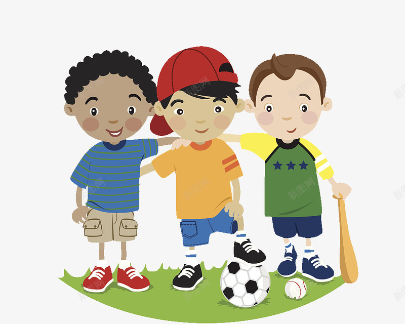 草地上一起拍照的运动男孩png免抠素材_新图网 https://ixintu.com 一起拍照 人物插图 卡通 拍照小人 曲棍球 草地上 草地上的人 足球 运动男孩