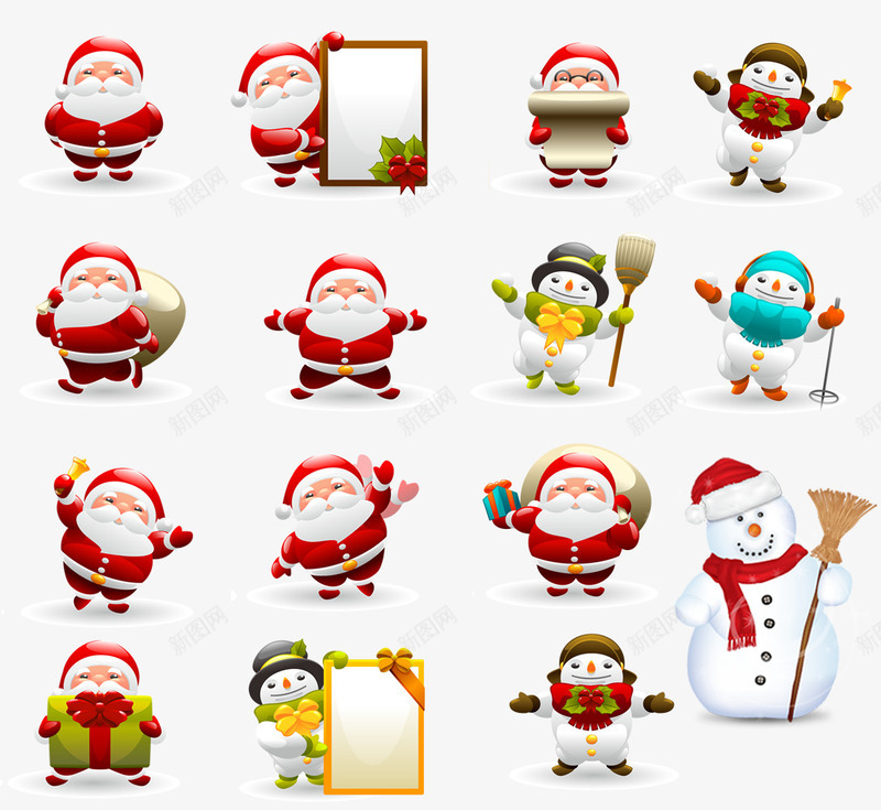 各种圣诞老人和雪人psd免抠素材_新图网 https://ixintu.com 圣诞老人 圣诞节 白色 红色 雪人