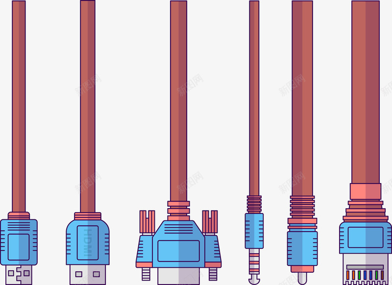 USB插头矢量图ai免抠素材_新图网 https://ixintu.com USB插头 数据线 矢量图