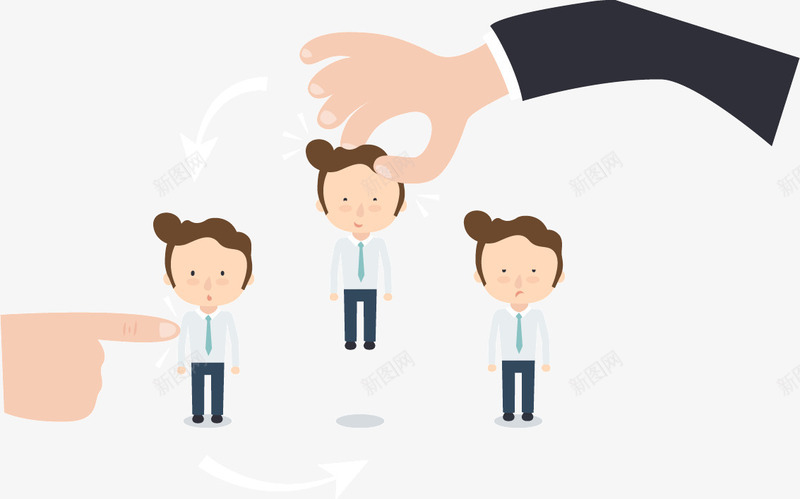 卡通职场人员变动插画png免抠素材_新图网 https://ixintu.com 人员变动 手 手臂 男士 职场人物
