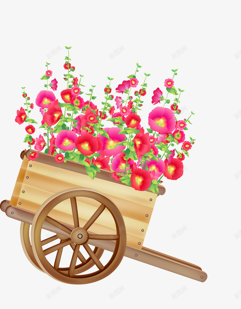一架车牵牛花png免抠素材_新图网 https://ixintu.com 喇叭花 浪漫 矢量牵牛花 红色的花 红花绿叶 装饰 驾车