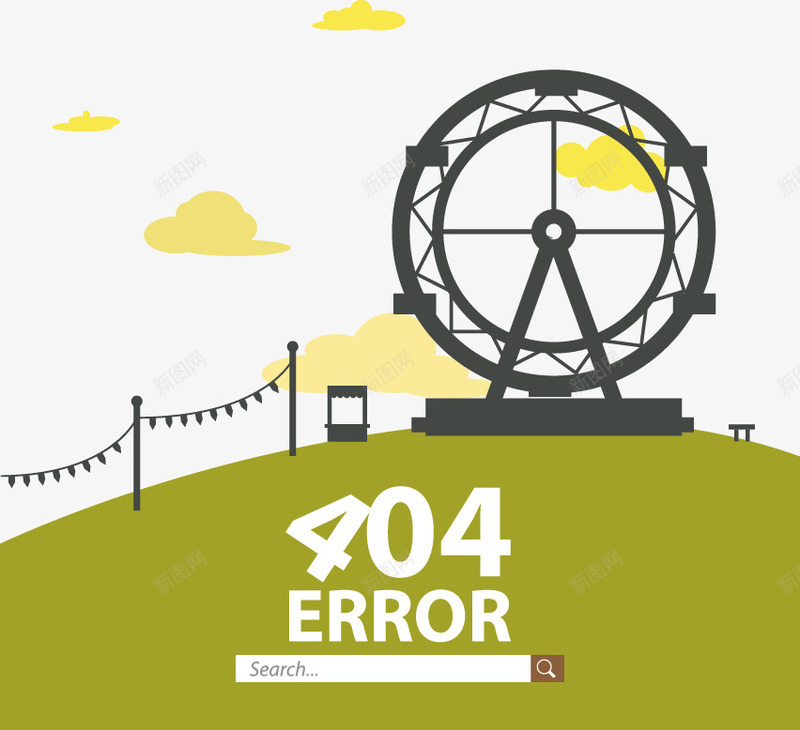 卡通404页面矢量图ai免抠素材_新图网 https://ixintu.com 404 创意 卡通 页面 矢量图
