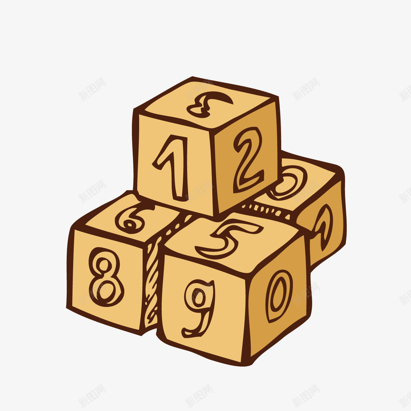 木制数字积木png免抠素材_新图网 https://ixintu.com 数字 木制 积木