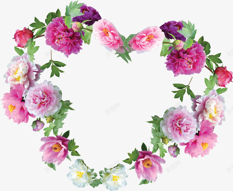 彩色爱心花环七夕情人节png免抠素材_新图网 https://ixintu.com 彩色 情人 爱心 花环