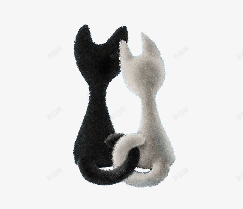 可爱卡通猫咪背影png免抠素材_新图网 https://ixintu.com 卡通小猫 可爱小猫 猫咪背影