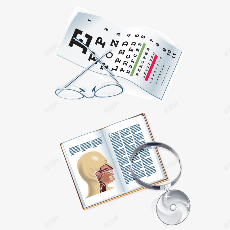 视力表元素psd免抠素材_新图网 https://ixintu.com png 元素 生物医药 眼镜 视力表 诊疗