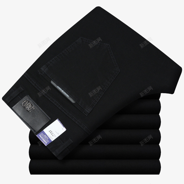 高弹力黑色牛仔裤png免抠素材_新图网 https://ixintu.com 产品实物 商务牛子裤 男士直筒长裤 男牛仔裤 男装 秋季男裤子 高弹力黑色牛仔裤