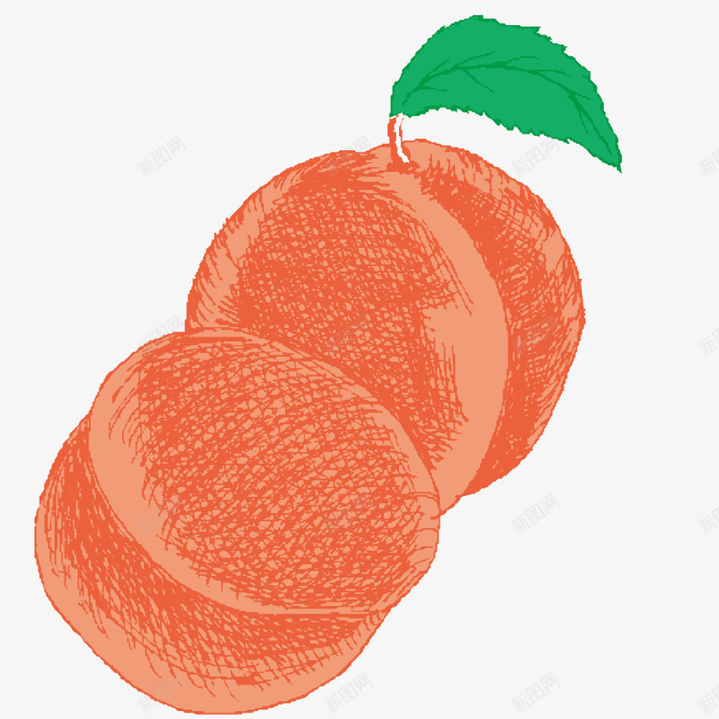水果大合集水果插画矢量图eps免抠素材_新图网 https://ixintu.com 两个带绿叶的桃子 桃子 油墨插画 粉红色 矢量图