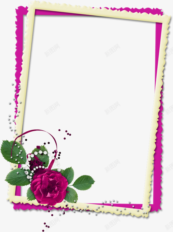 红白花纹边框png免抠素材_新图网 https://ixintu.com 红花 花纹 花纹边框 边框 边框花纹
