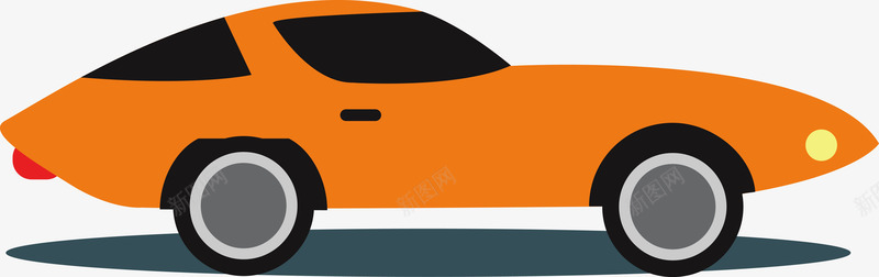 橙色卡通跑车png免抠素材_新图网 https://ixintu.com Q版汽车 交通工具 卡通豪车 卡通跑车 手绘汽车 汽车 豪车 跑车 跑车车身 车身 高级车
