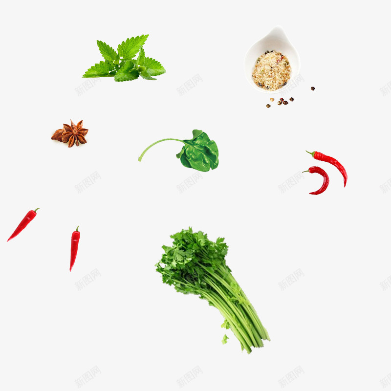 芹菜朝天椒桂皮蔬菜png免抠素材_新图网 https://ixintu.com 朝天椒 桂皮 爱心蔬菜 芹菜 菜类图片 蔬菜