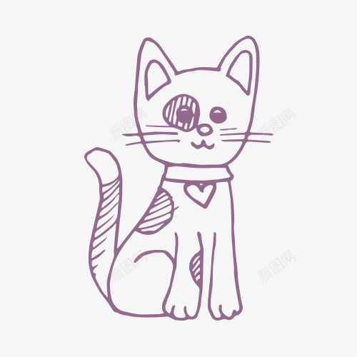 小猫咪简笔画png免抠素材_新图网 https://ixintu.com 卡通 手绘 涂鸦 简笔画
