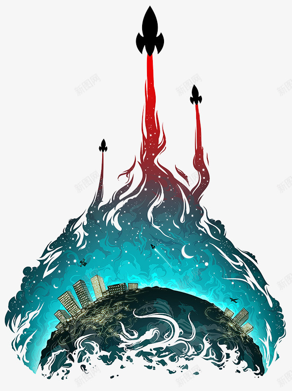 发射的火箭图案png免抠素材_新图网 https://ixintu.com 涓婂崌鐨勭伀绠 鍙戝皠鐏 鐏