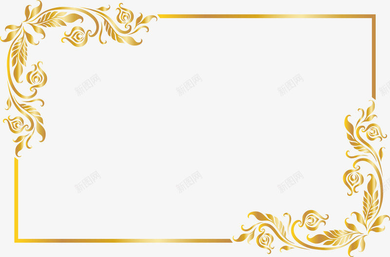 金色尊贵框架png免抠素材_新图网 https://ixintu.com 大气 尊贵 框架 简约 线条 边框纹理 金色