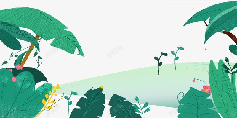 卡通森林装饰植物花朵psd免抠素材_新图网 https://ixintu.com 卡通 森林 植物花朵 粉色的花朵 绿叶 草坪装饰 装饰