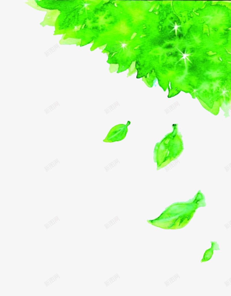 彩绘绿色飘落的树叶png免抠素材_新图网 https://ixintu.com 彩绘绿色 树叶图片 绿色树叶 绿色素材