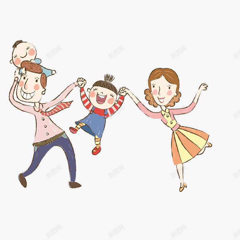 快乐的一家人png免抠素材_新图网 https://ixintu.com 幸福 开心 无忧无虑