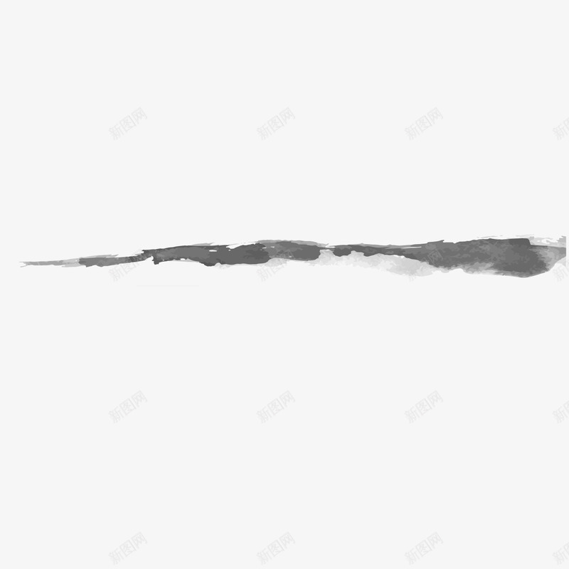 水墨分割线灰色渐变png免抠素材_新图网 https://ixintu.com 分割线 水墨 水墨分割线 渐变 灰色