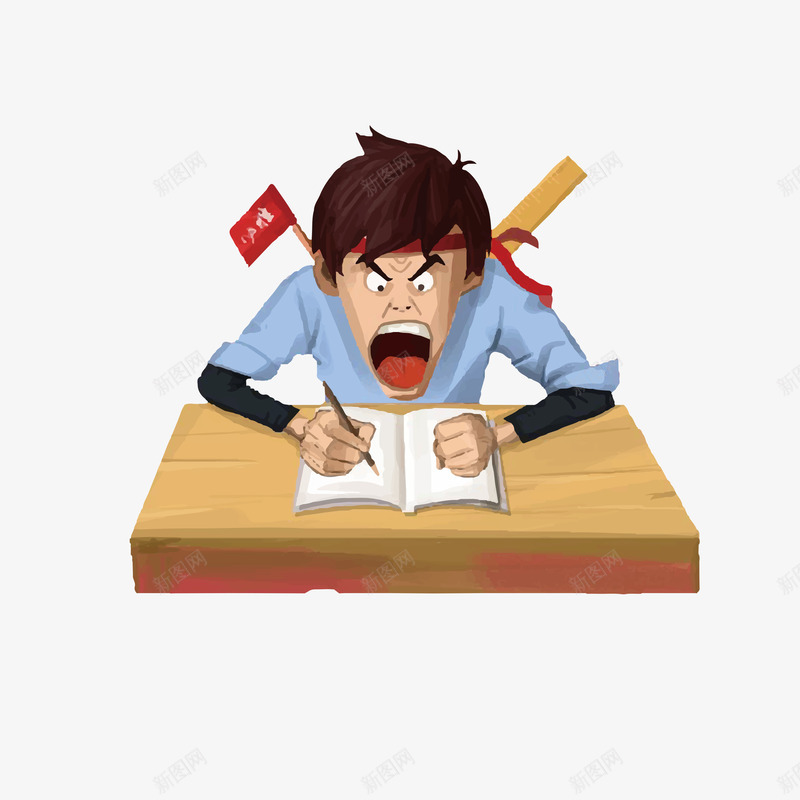努力奋斗png免抠素材_新图网 https://ixintu.com 为考试加油 人 人物 努力奋斗 手绘卡通看书人物