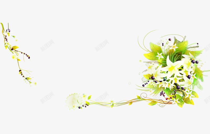 淡雅百合花psd免抠素材_新图网 https://ixintu.com 枝条 清新 百合 素雅 黑色豆豆