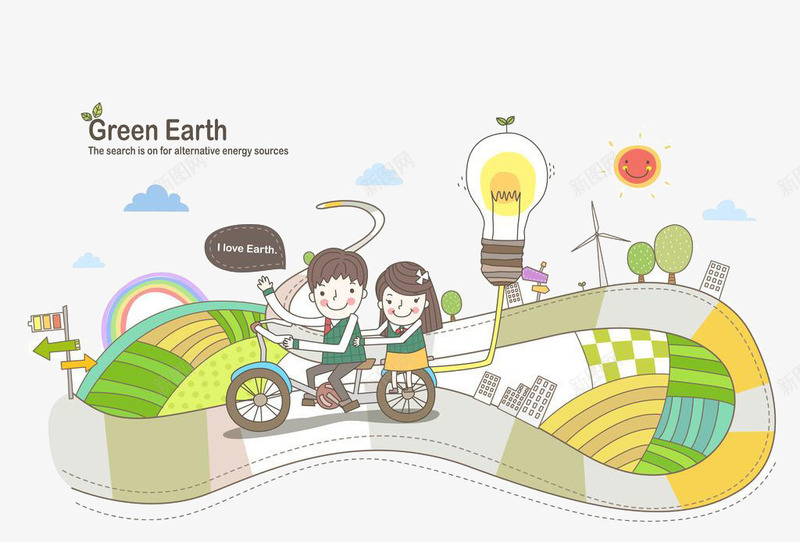户外活动png免抠素材_新图网 https://ixintu.com 单车 卡通插画 户外活动 旅游 森林 石头 自行车 郊外