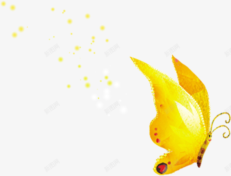 春季手绘黄色星光蝴蝶png免抠素材_新图网 https://ixintu.com 星光 春季 蝴蝶 黄色 黄蝶