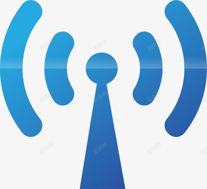 蓝色渐变无线基站png免抠素材_新图网 https://ixintu.com wifi 世界电信日 信号 无线基站 移动网络 网络