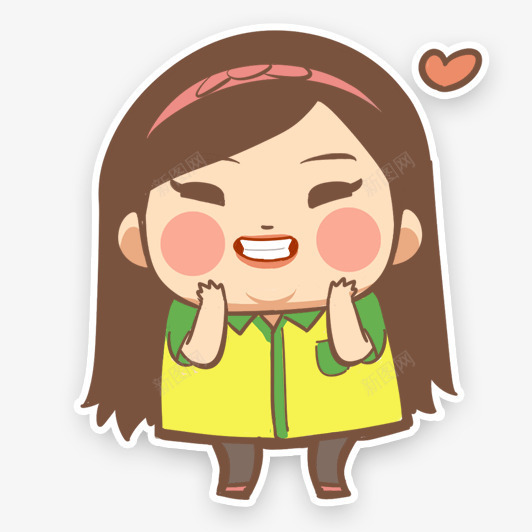 开心胖女孩卡通png免抠素材_新图网 https://ixintu.com 卡通 女孩 开心
