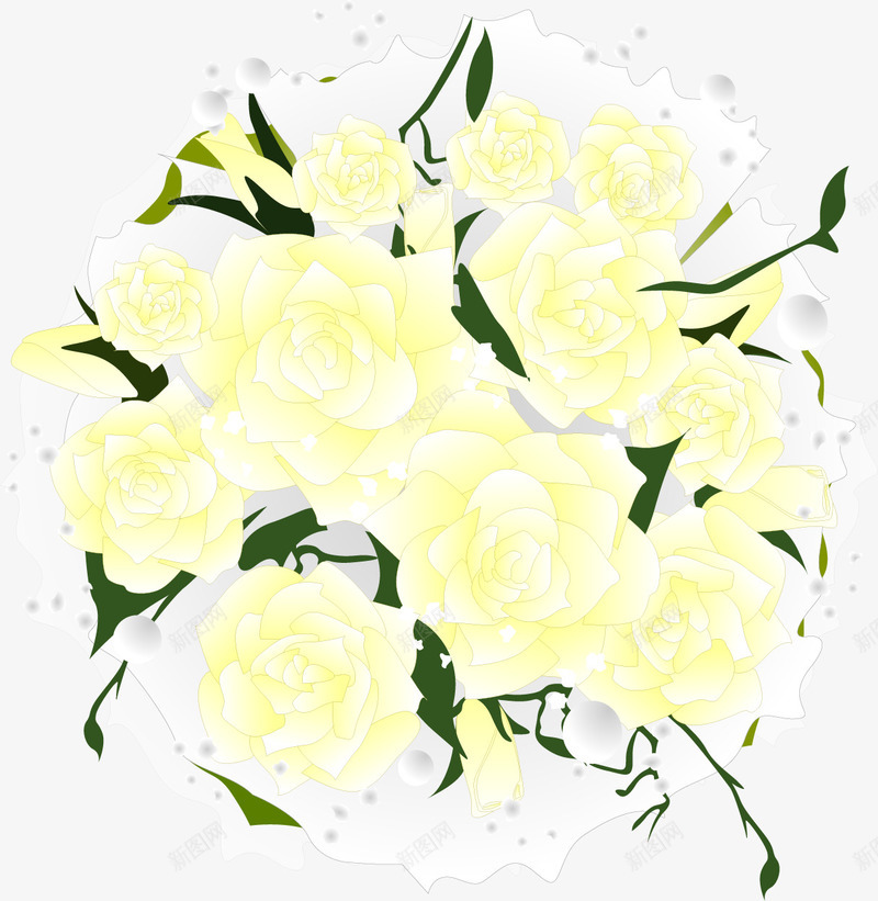 手绘素雅花束png免抠素材_新图网 https://ixintu.com 婚庆 手绘 素雅 花束