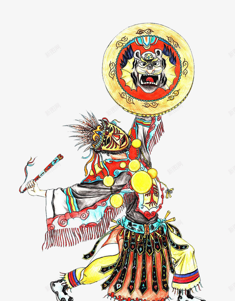 手绘装饰萨满巫师灵性舞蹈插图png免抠素材_新图网 https://ixintu.com 巫师 手绘 灵性 舞蹈插图 萨满 萨满文明 装饰插图