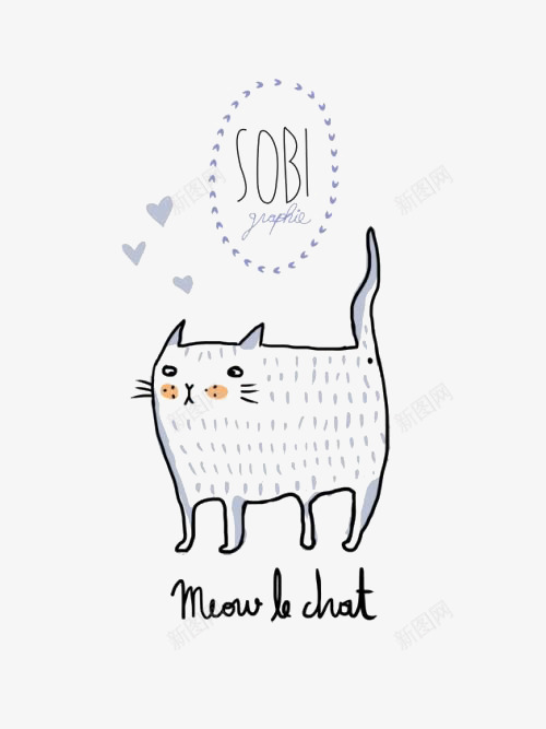 卡通猫咪png免抠素材_新图网 https://ixintu.com 动物 宠物猫 小猫 手绘 涂鸦