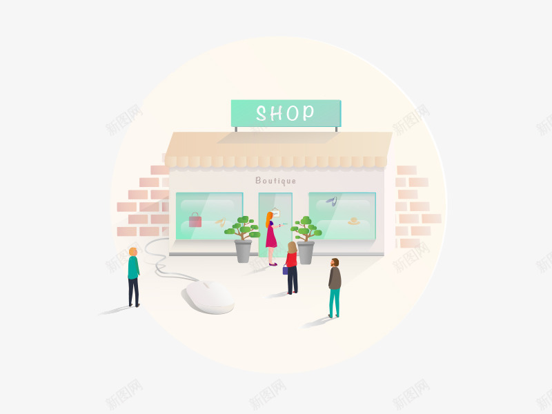 扁平化超市png免抠素材_新图网 https://ixintu.com H5页面素材 卡通 商店 扁平化 扁平素材 电商卡通 网页设计卡通 超市