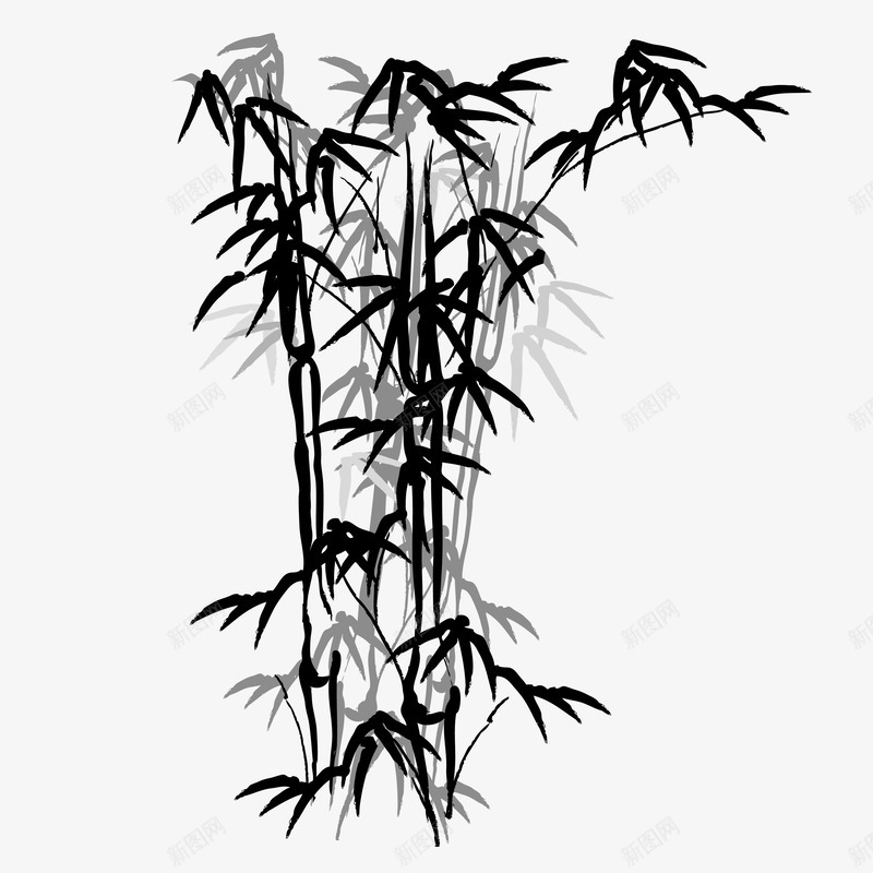 水墨墨竹png免抠素材_新图网 https://ixintu.com 墨竹 墨竹图案 墨竹水墨 水墨素材 简笔山水画