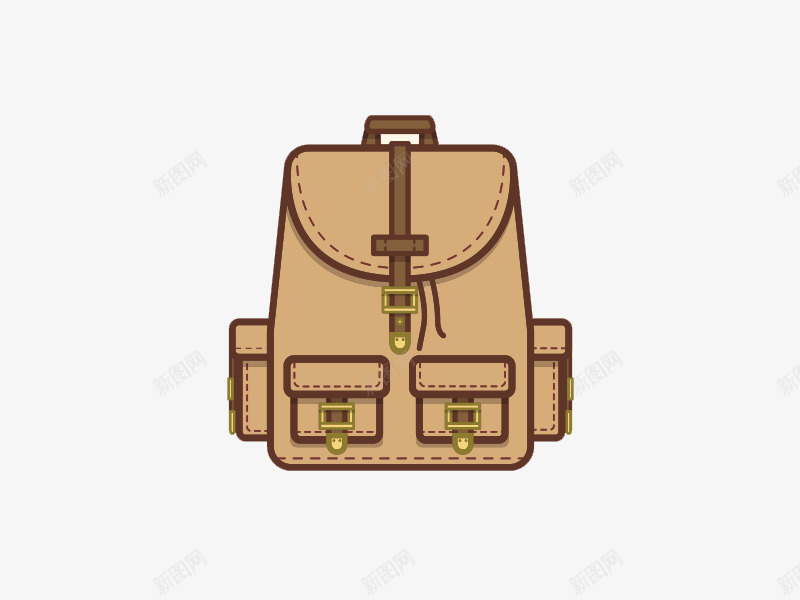 扁平化背包png免抠素材_新图网 https://ixintu.com H5页面素材 创意卡通元素 卡通 扁平化 扁平素材 电商卡通 登山包 网页设计卡通
