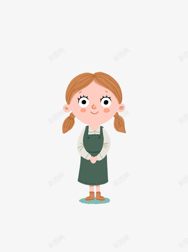 扁平化卡通小女孩png免抠素材_新图网 https://ixintu.com H5页面素材 卡通素材 小女孩 扁平化素材 电商卡通设计 网页设计卡通
