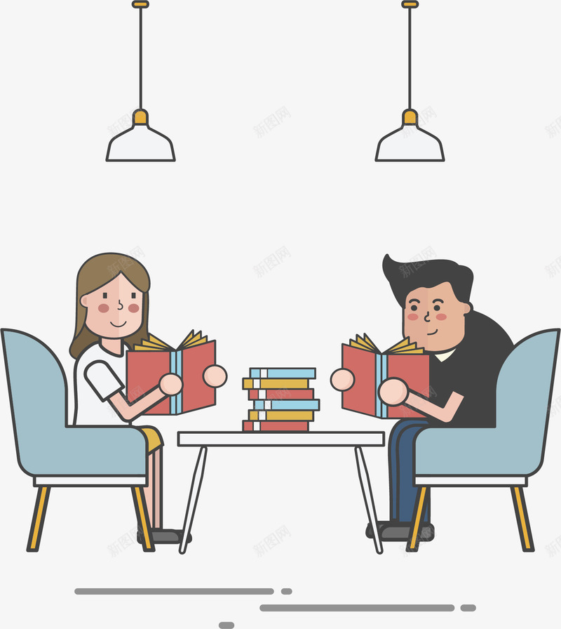 阅览室安静看书的人矢量图ai免抠素材_新图网 https://ixintu.com 安静看书 看书 看书的人 矢量png 阅览室 阅览室看书 矢量图