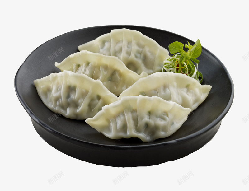 卡通一盘饺子图png免抠素材_新图网 https://ixintu.com 卡通 插图 盘子 美味的 装饰 食物 饺子 黑色