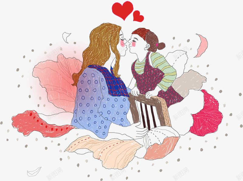 母婴母亲节节日卡通人物png免抠素材_新图网 https://ixintu.com 母婴母亲节节日卡通人物