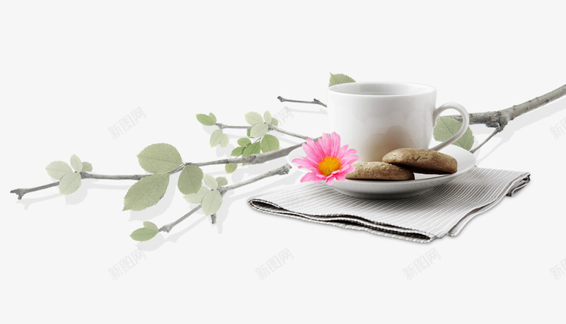 茶杯水墨元素psd免抠素材_新图网 https://ixintu.com 元素 杯子 水墨 花草 茶杯