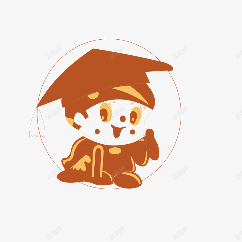 爱笑的小博士矢量图ai免抠素材_新图网 https://ixintu.com 博士帽 博士服 小博士 小博士人物 小学生 小朋友 开心 矢量图
