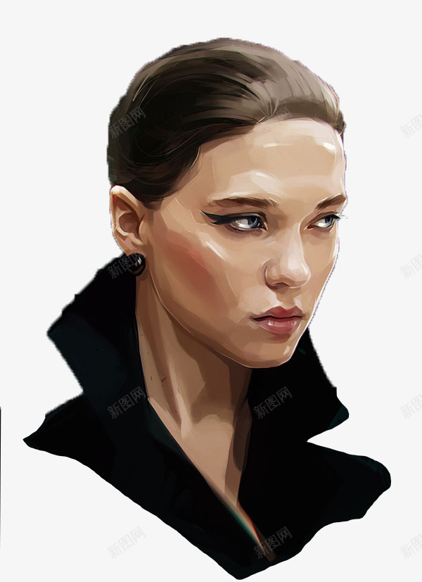 手绘女孩头像插画png免抠素材_新图网 https://ixintu.com 写实人物肖像 手绘插画 插画作品 油画头像 电脑手绘 肖像插画 艺术创作