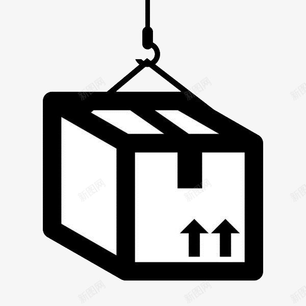 货物吊装的图标png_新图网 https://ixintu.com 卡通手绘 箱体 货物 起吊 起重机 运送 送达 集装箱