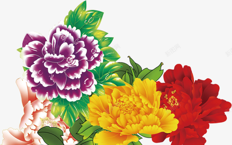 手绘富贵花最新挂历png免抠素材_新图网 https://ixintu.com 富贵 挂历 最新
