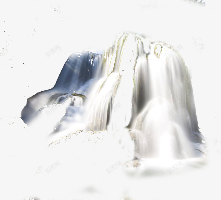 瀑布山间水流png免抠素材_新图网 https://ixintu.com 山间水流 流水 瀑布 瀑布流