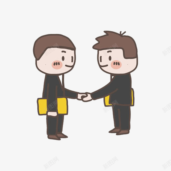 握手的人png免抠素材_新图网 https://ixintu.com 上班族 交谈 办公 商务 微笑 握手 水彩 男士 白领