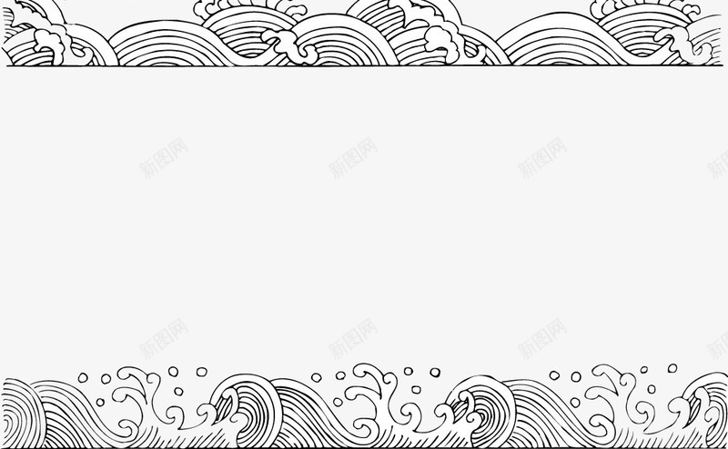 浪花图案png免抠素材_新图网 https://ixintu.com 图案 水 水纹 水纹线条 线条