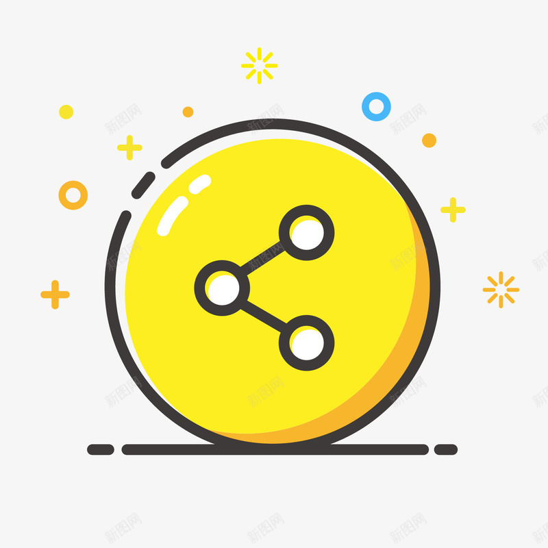 黄色手绘分享卡通图标矢量图eps_新图网 https://ixintu.com 分享 卡通图标 圆形 扁平化 手绘 科技 黄色 矢量图