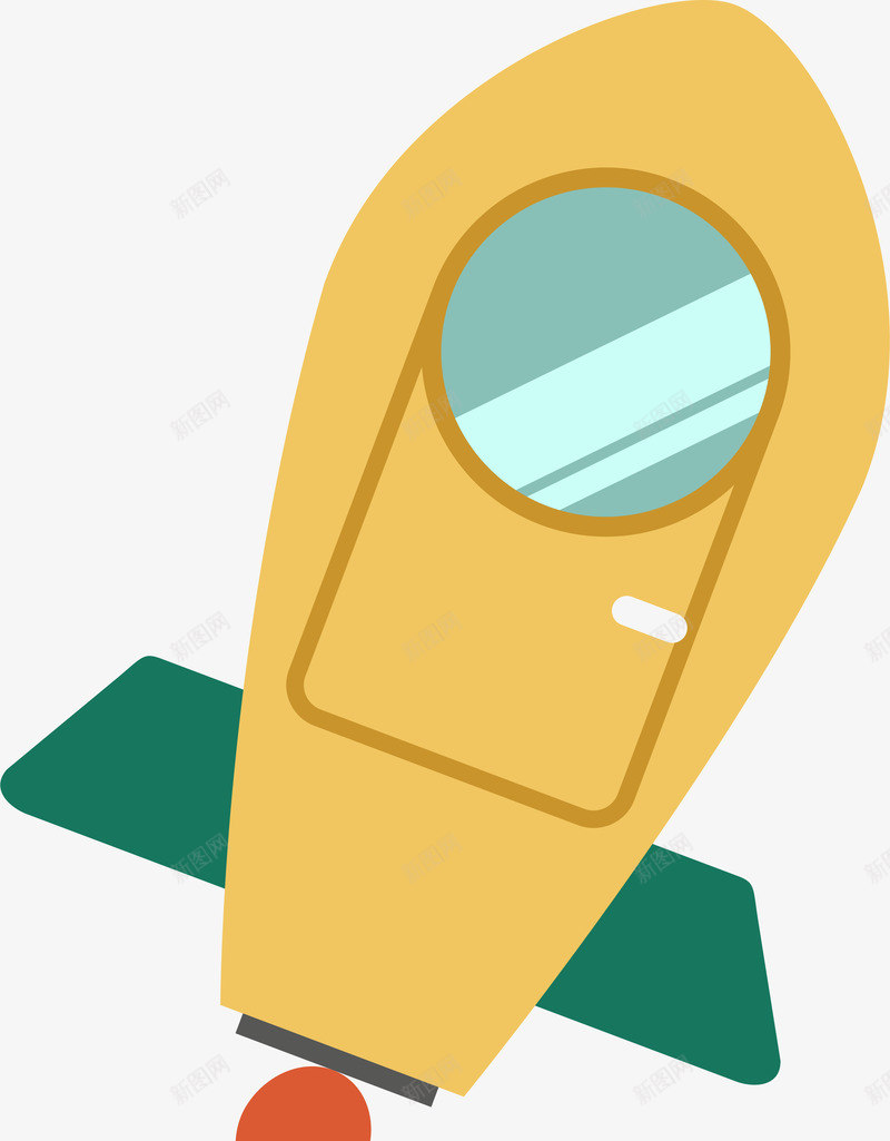 卡通飞行器png免抠素材_新图网 https://ixintu.com 交通工具 卡通 扁平化 火箭 矢量图案 飞行器